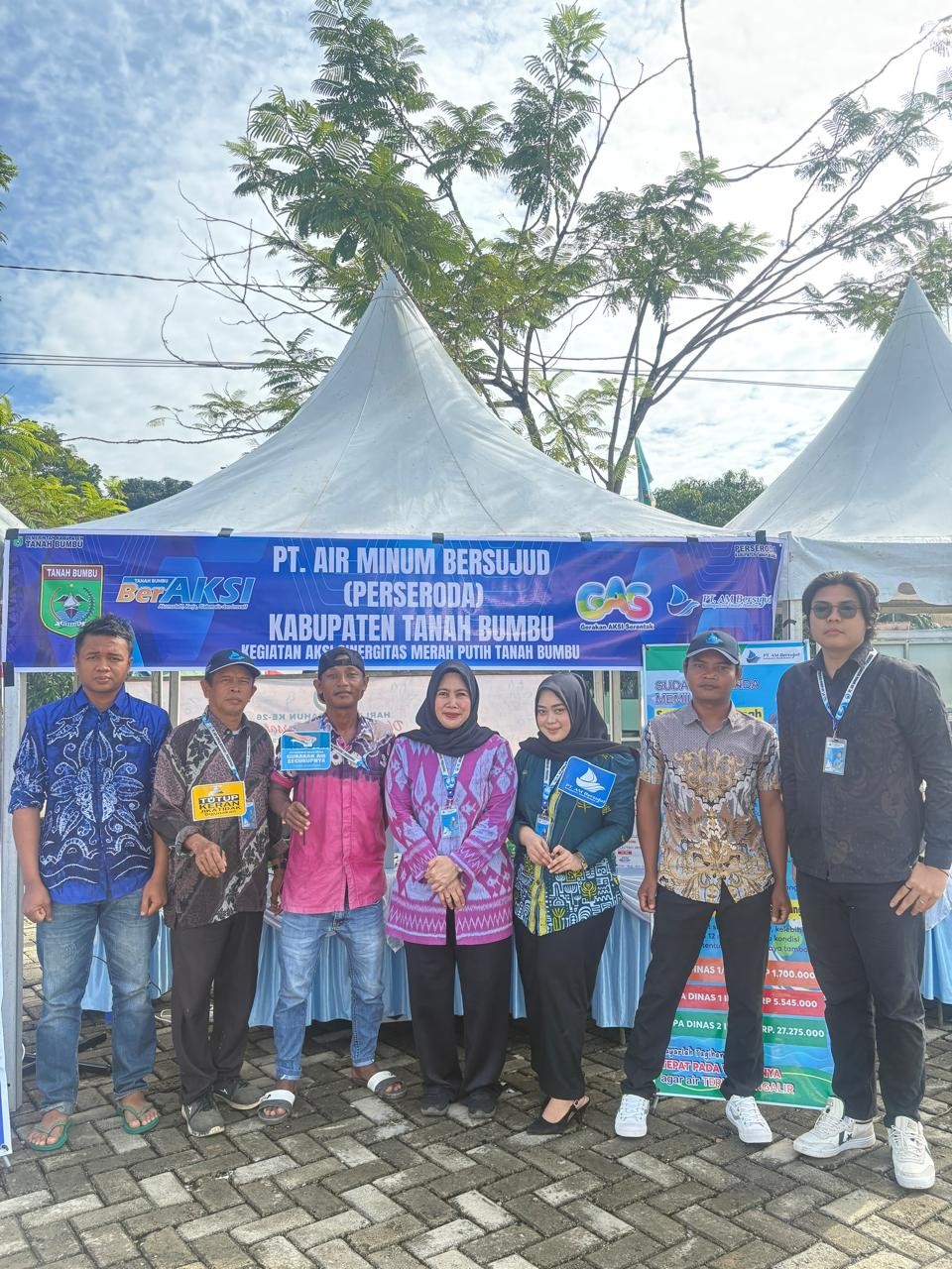 PT Air Minum Bersujud Hadiri Aksi Sinergitas Merah Putih di Kecamatan Kusan Hulu