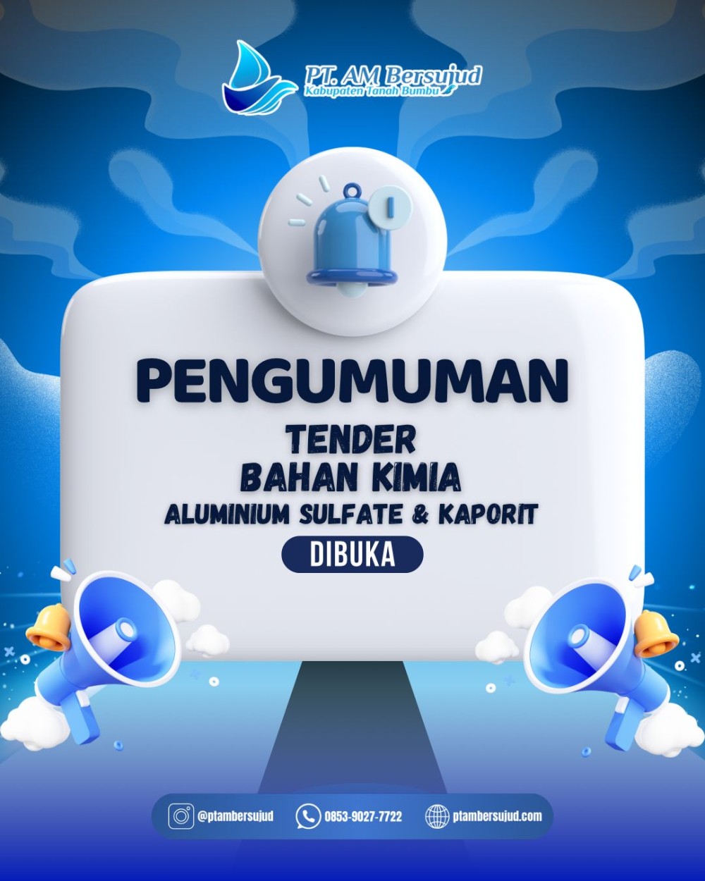 Pengadaan Bahan Kimia Pengolahan Air Minum PT Air Minum Bersujud Tahun Anggaran 2026