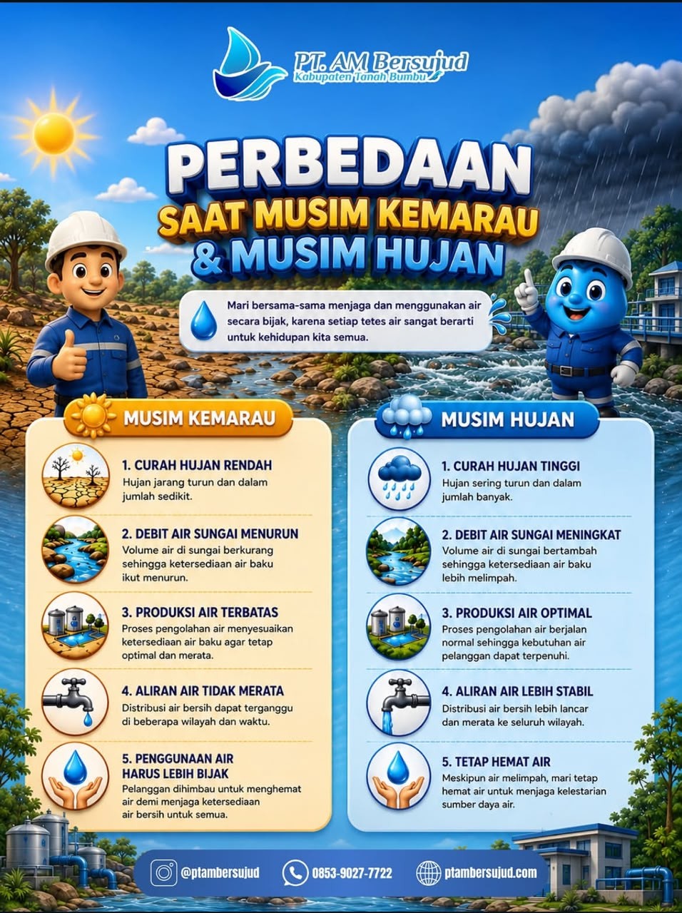 PT Air Minum Bersujud Edukasi Masyarakat tentang Perbedaan Kondisi Pelayanan Air pada Musim Kemarau dan Musim Hujan